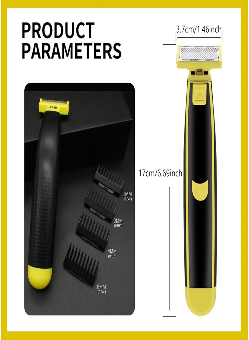 HEROCKX Trimmer & Shaver,Full body Water Wash Shaver Groomer,Rechargeable Dry Wet Waterproof,60 min Cordless Yellow,0.15 grams - Image 5